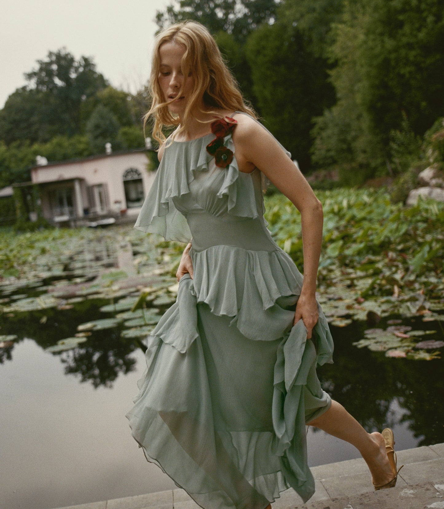 NELIDA DRESS -- GREEN JASPER