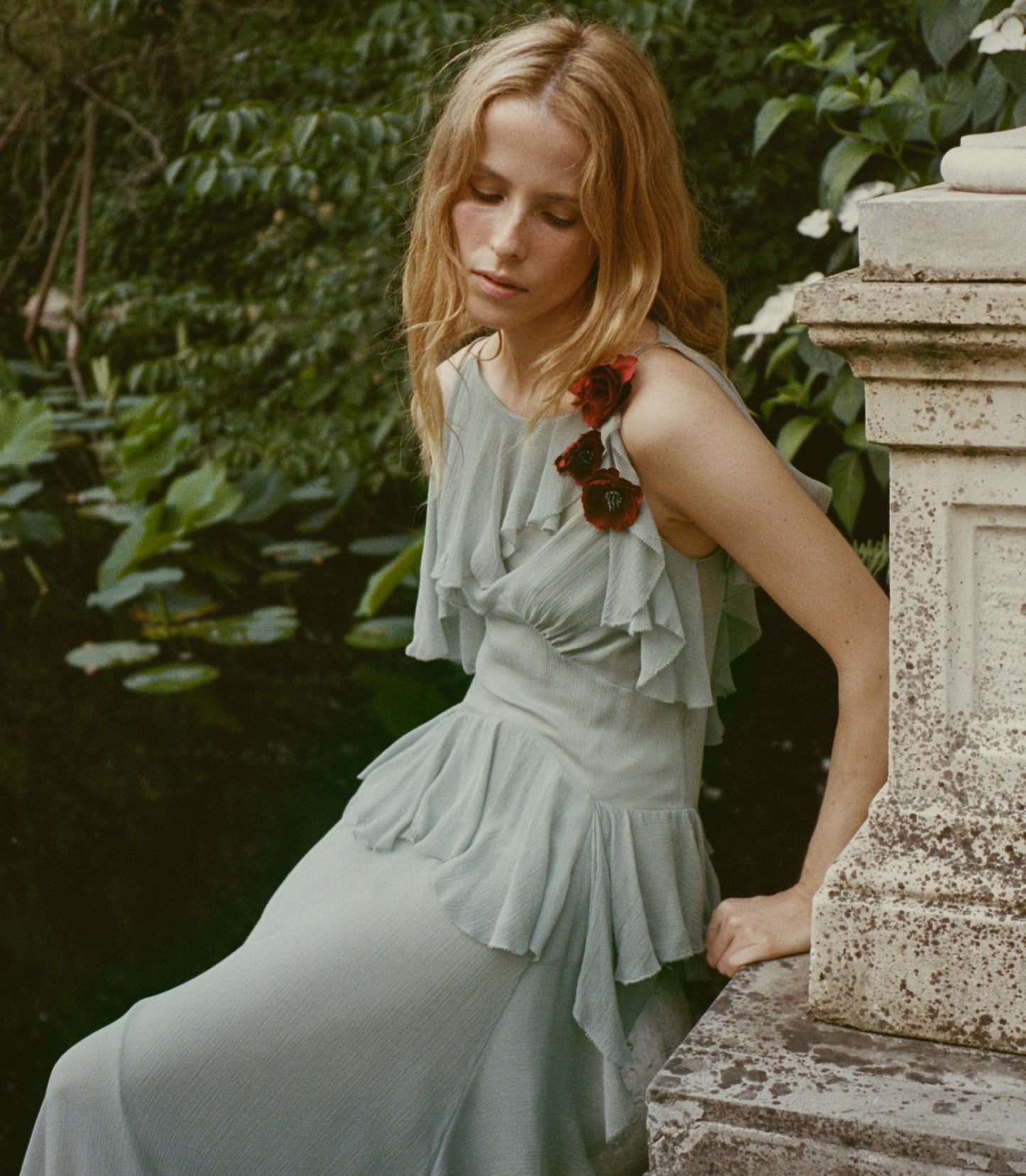 NELIDA DRESS -- GREEN JASPER