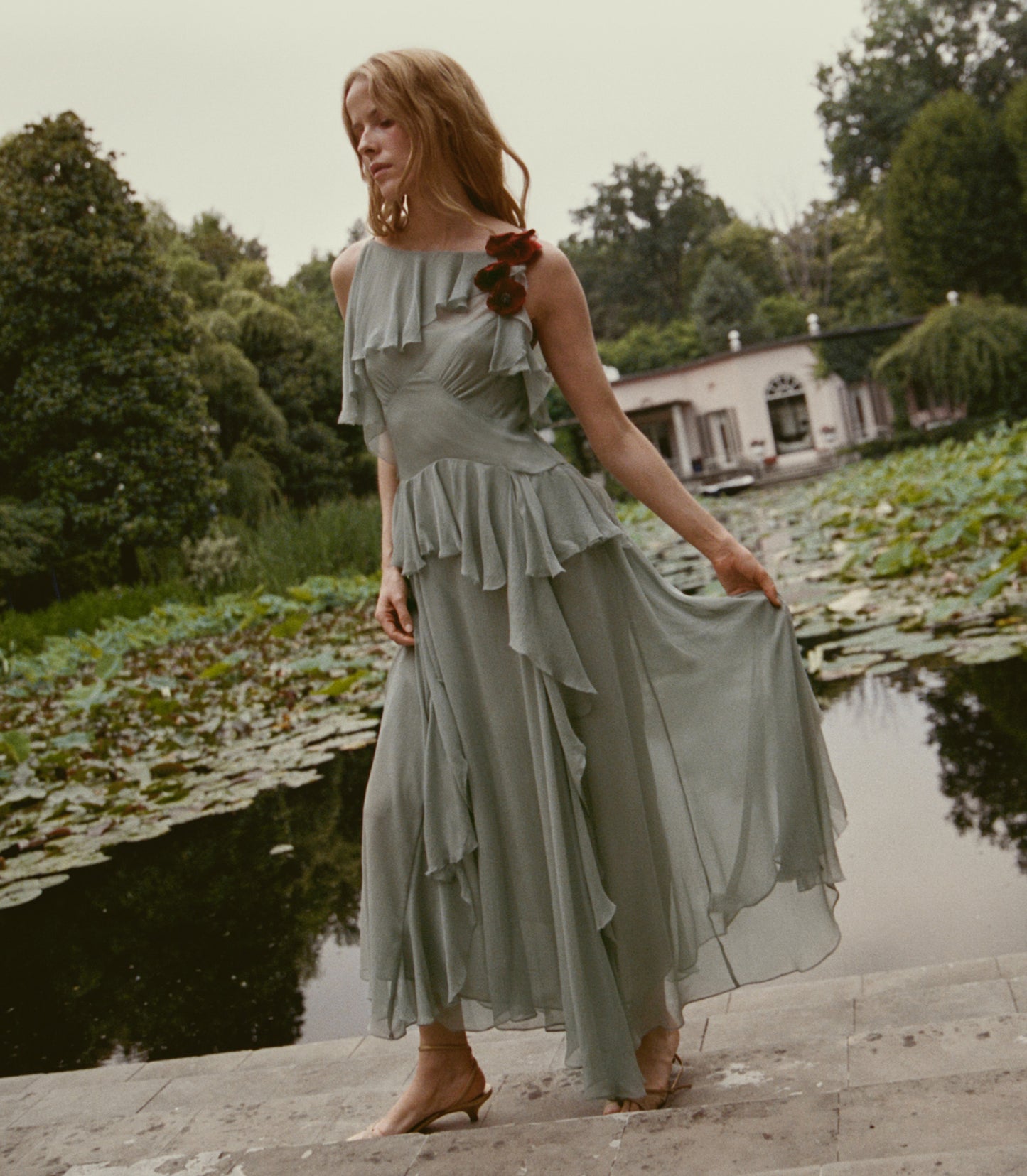 NELIDA DRESS -- GREEN JASPER