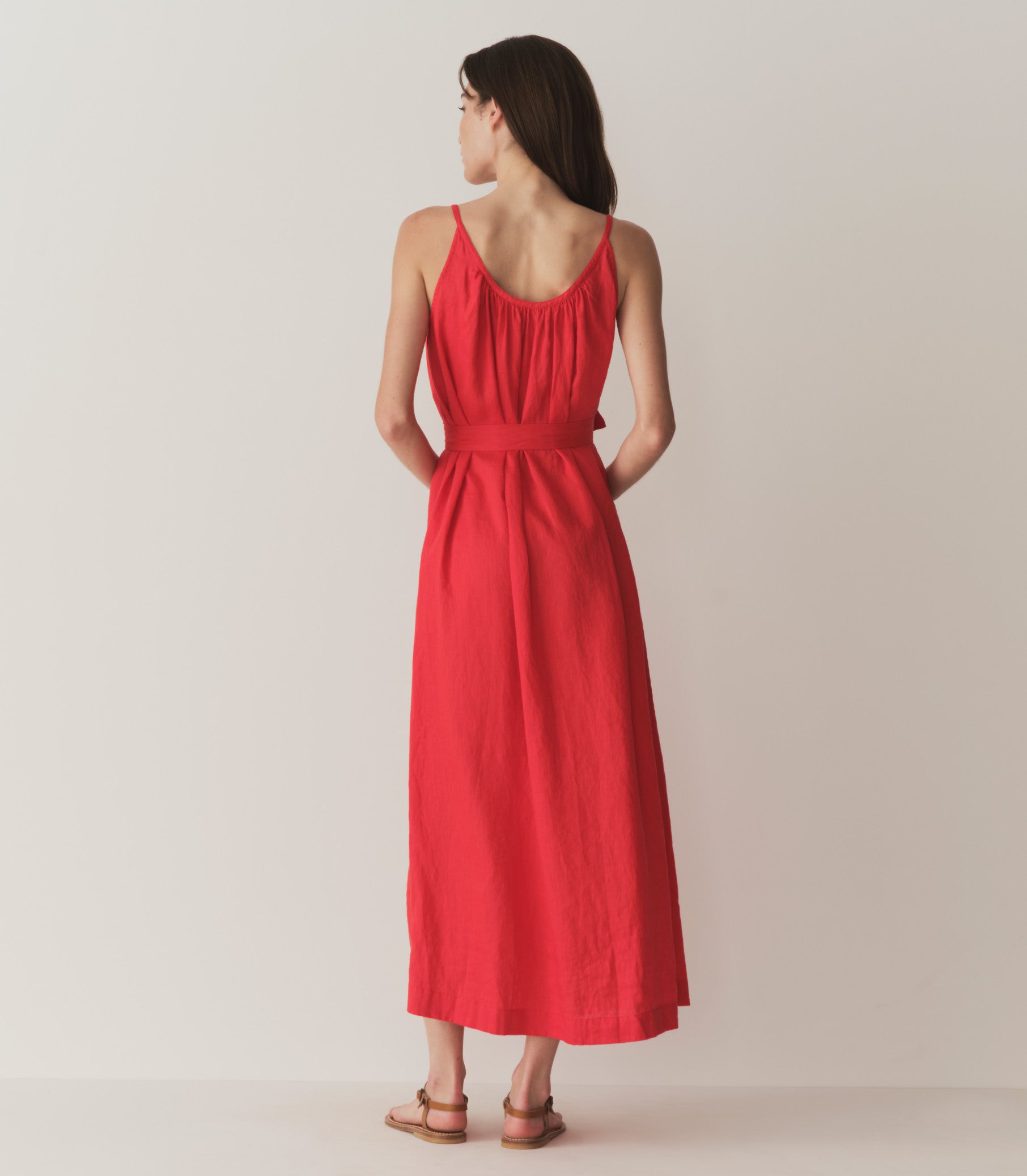 HMD -- NEVITA LINEN DRESS -- SCARLET view 3
