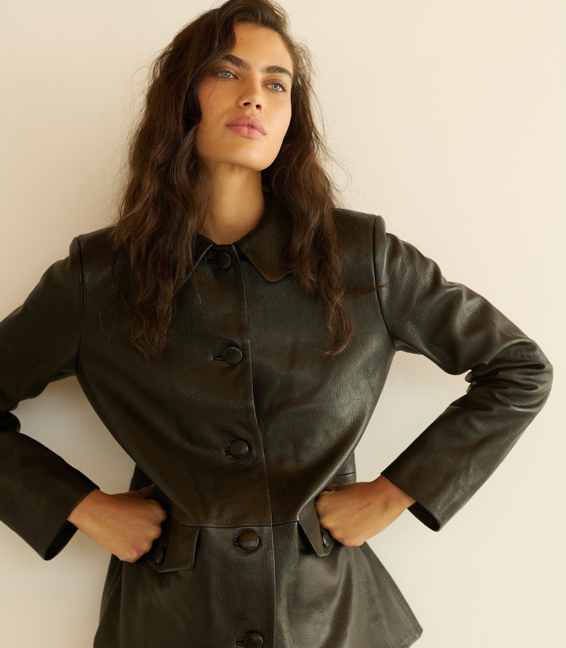 NICO LEATHER JACKET -- BLACK view 3
