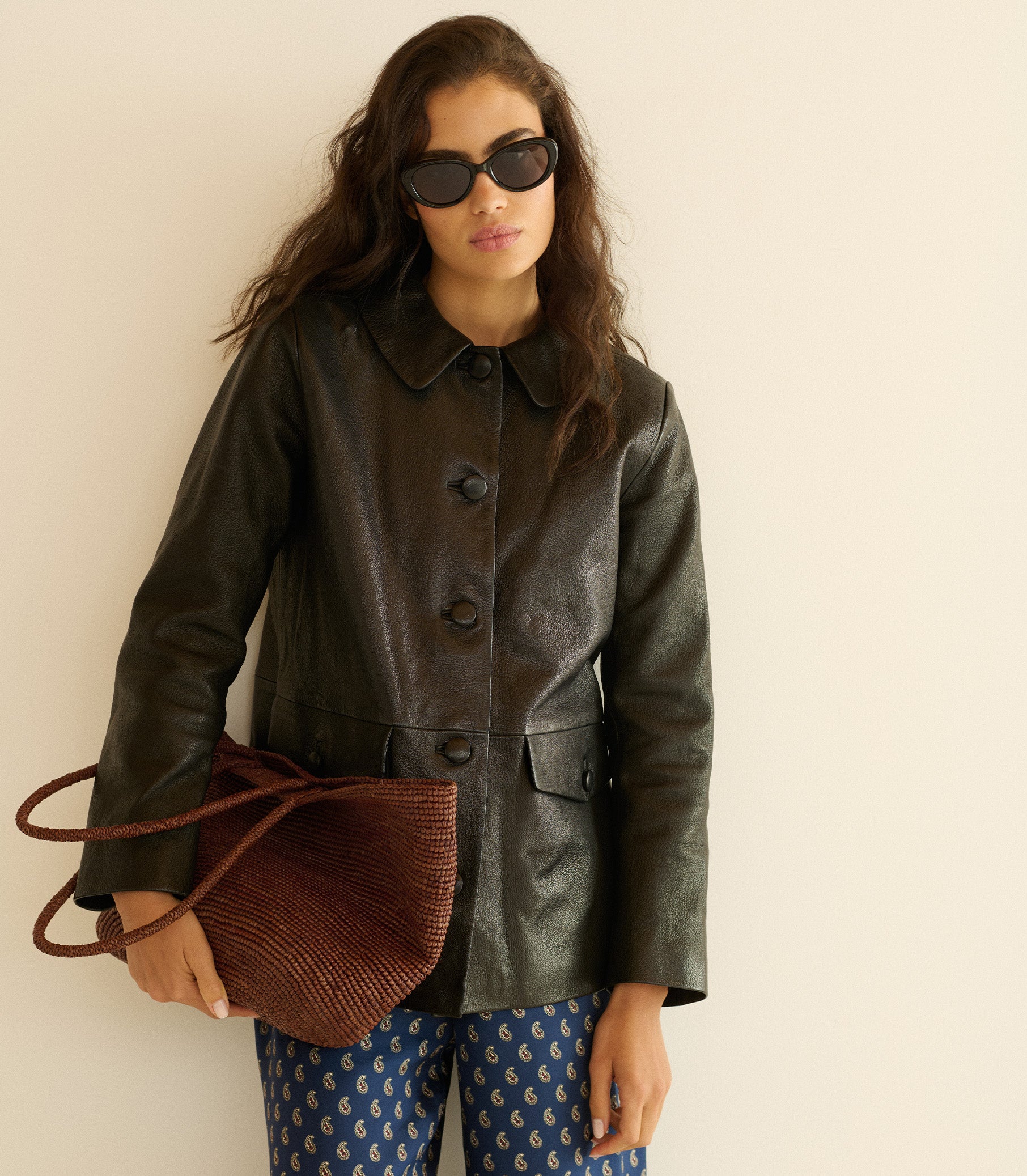 NICO LEATHER JACKET -- BLACK view 4
