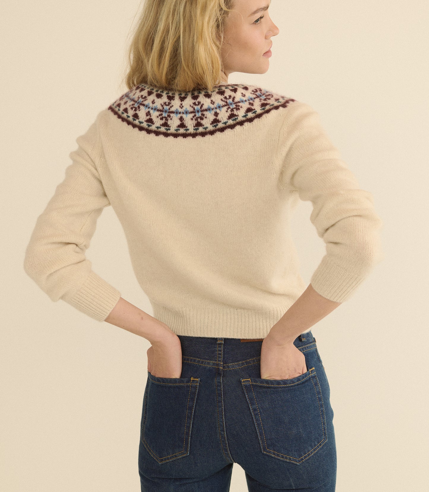 OLYMPE CASHMERE CARDIGAN -- COTTAGE