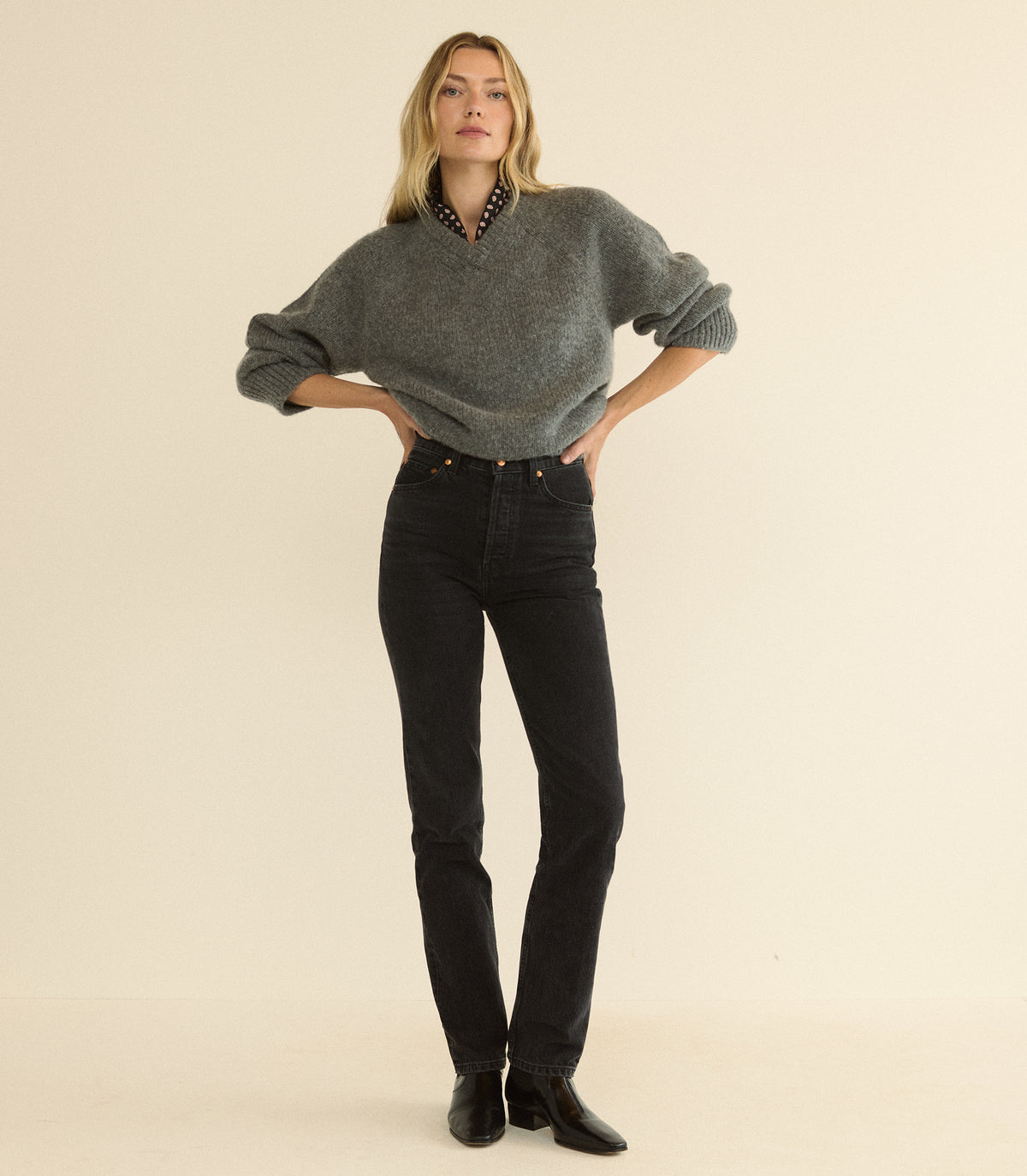 ONDINE JEAN -- COAL BLACK WASH view 2
