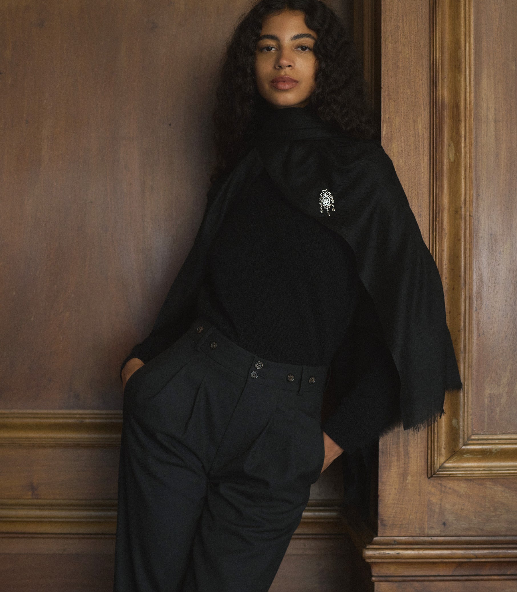 PASHMINA SCARF -- BLACK
