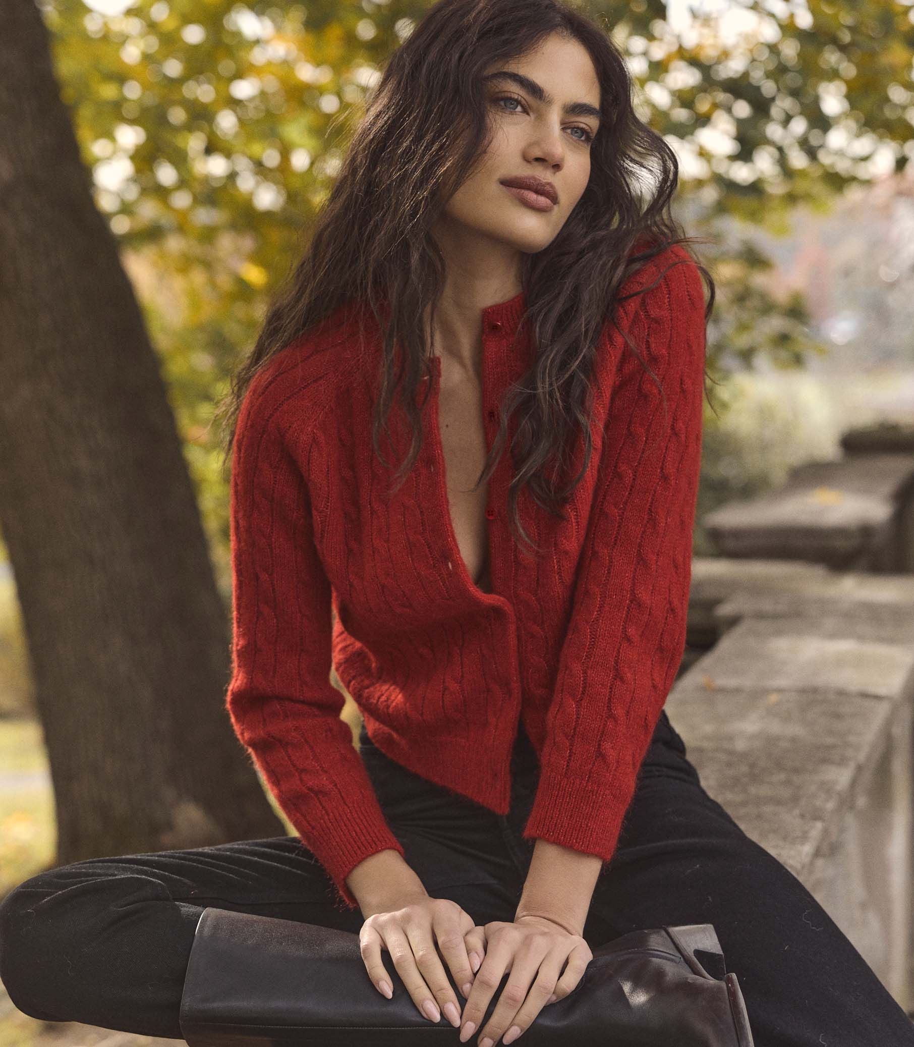 PENROSE CARDIGAN -- CERISE view 5
