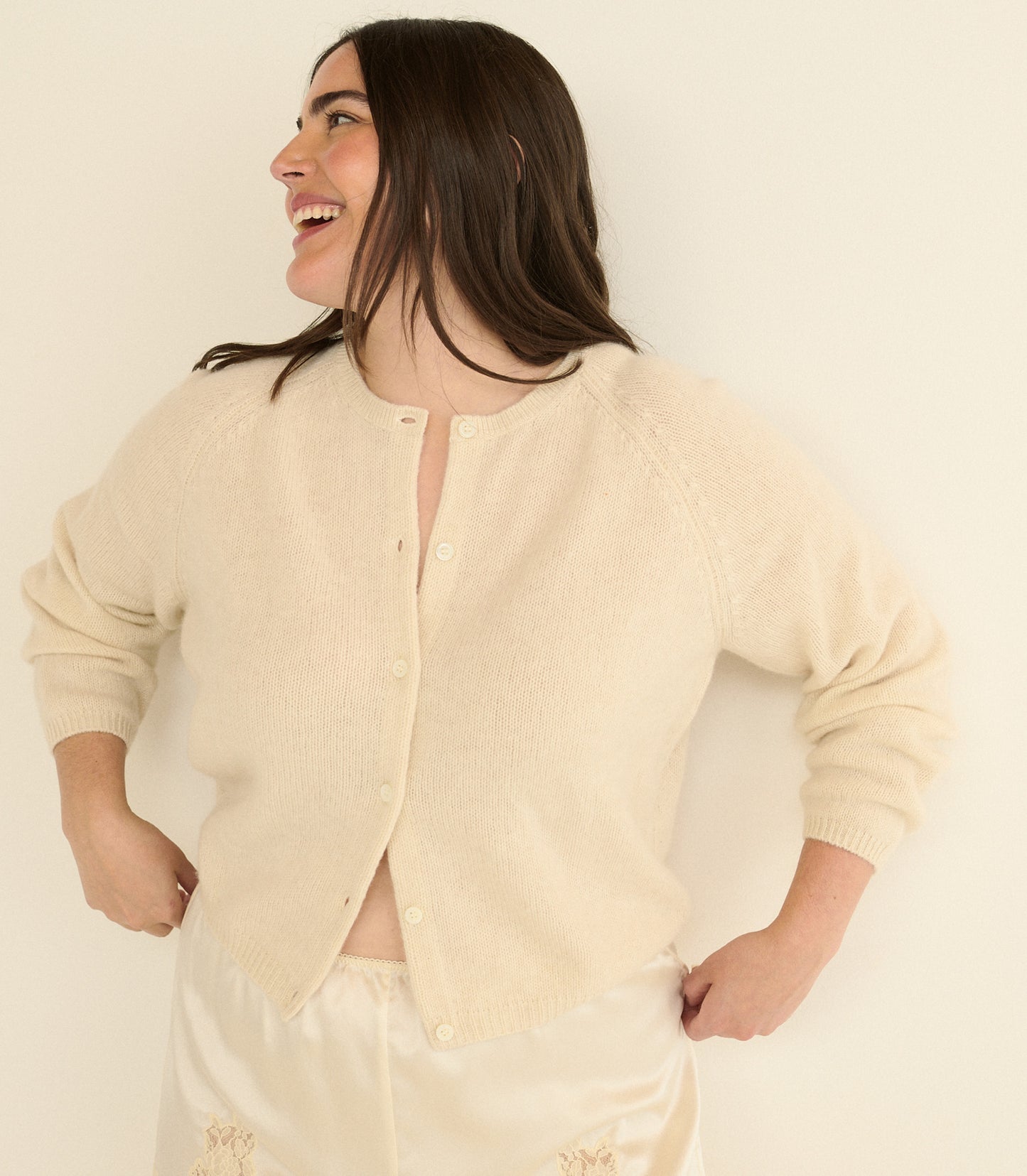 PEROLINE CASHMERE CARDIGAN -- DOGWOOD