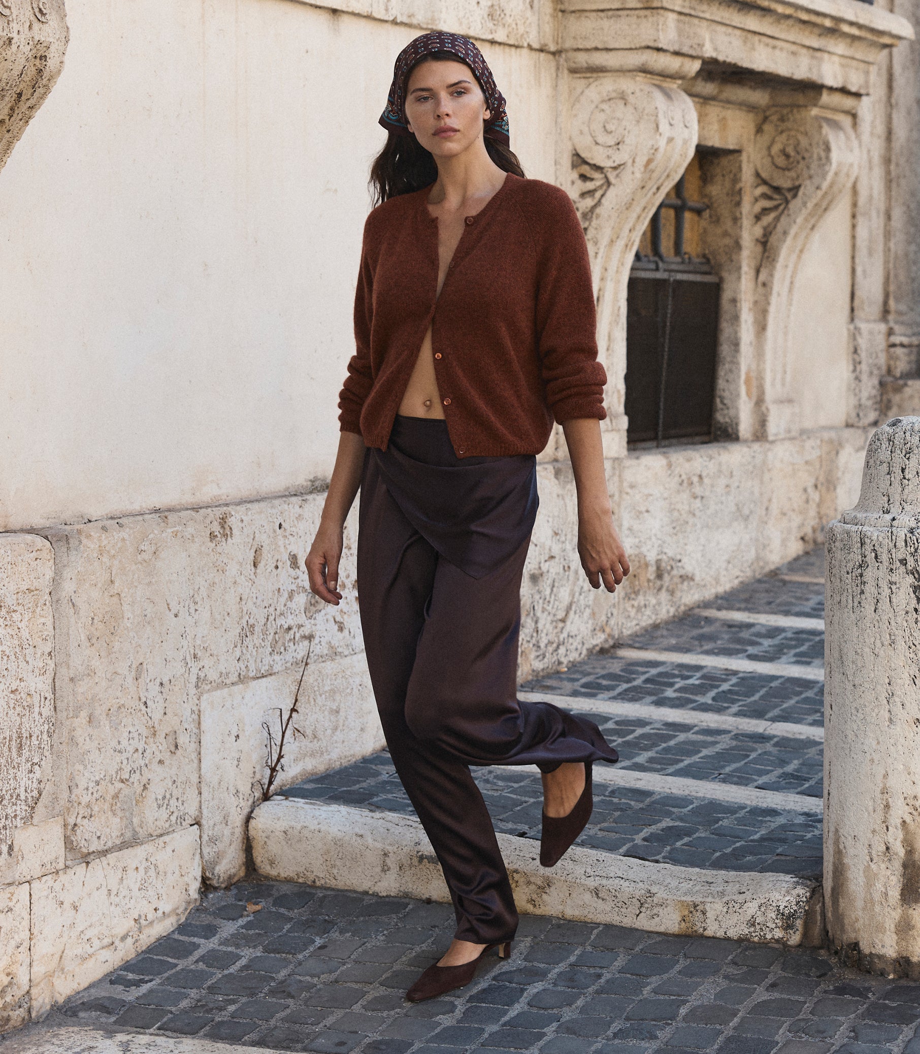 PEROLINE CASHMERE CARDIGAN -- EMBER view 3
