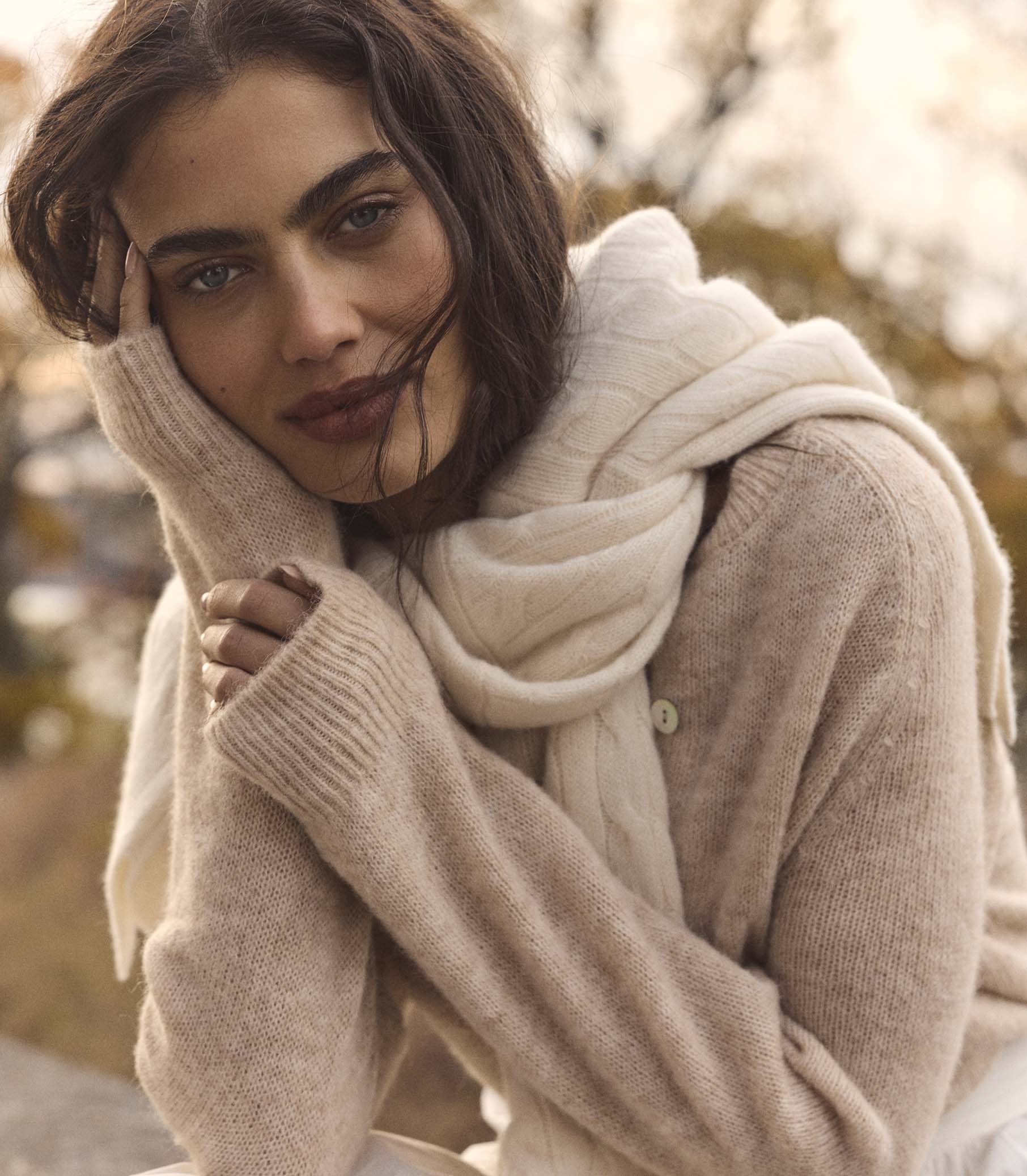 PETRA CARDIGAN -- HAZELNUT CREME view 1

