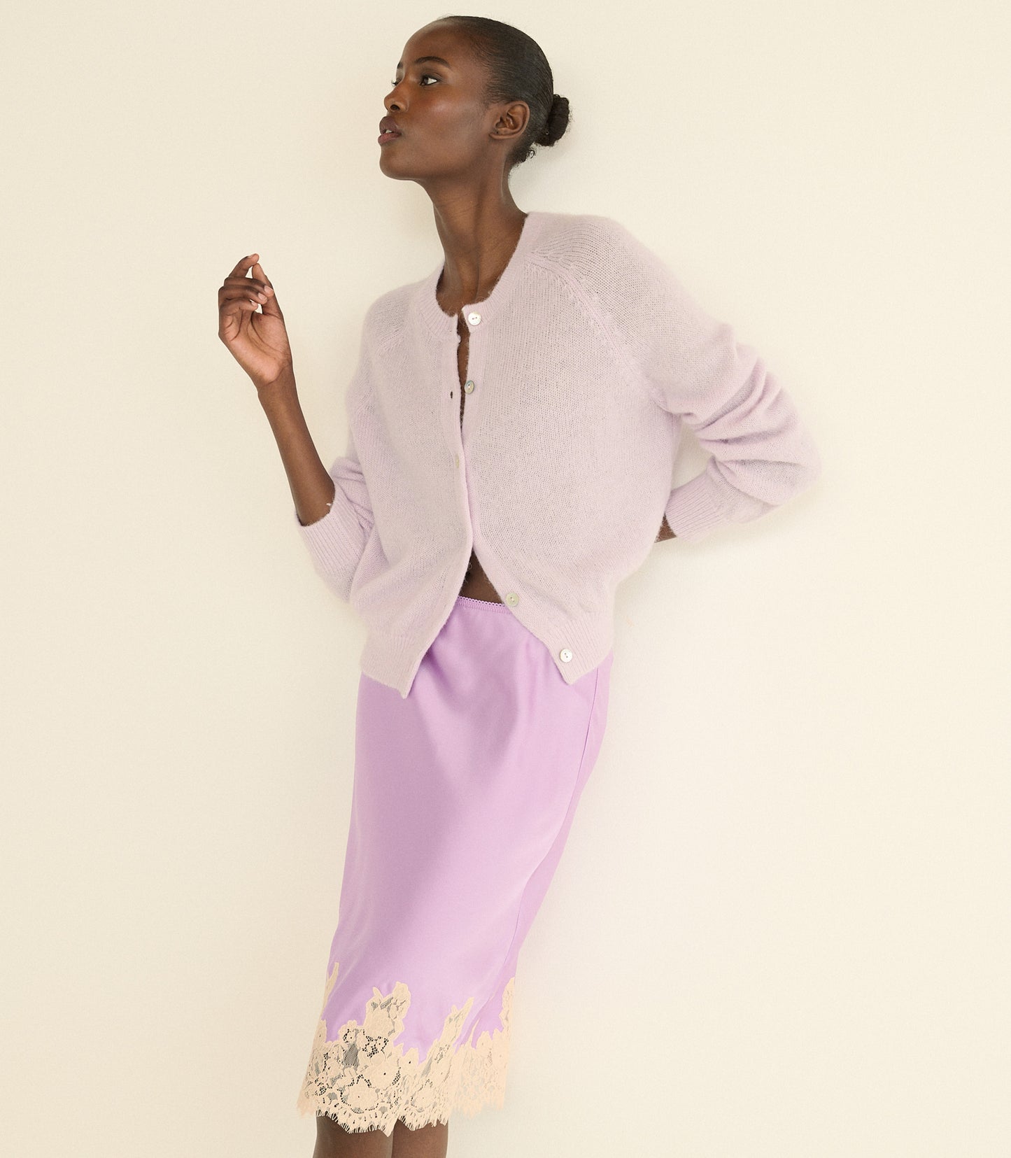 PETRA CARDIGAN -- VIOLET THISTLE