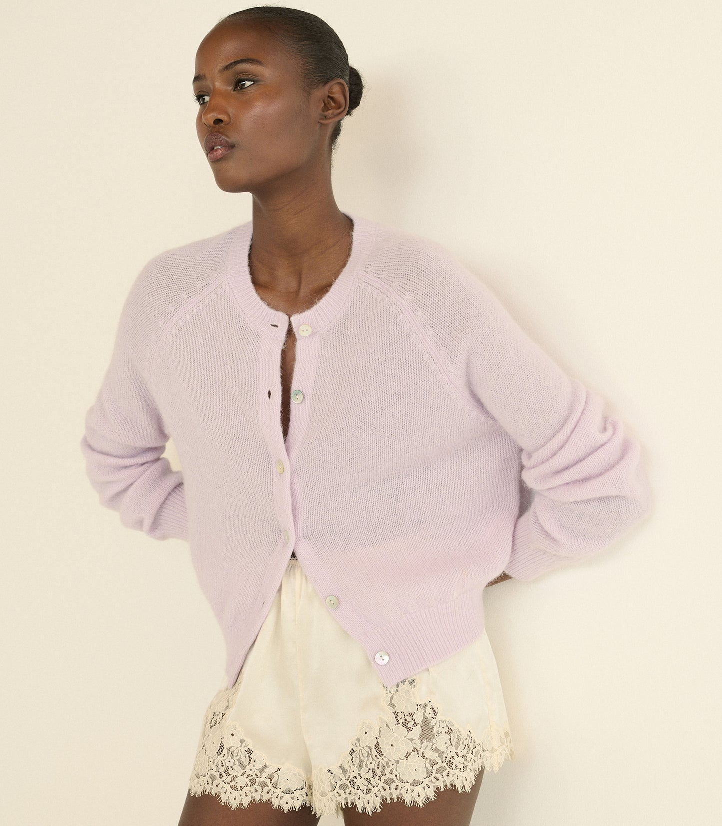 PETRA CARDIGAN -- VIOLET THISTLE
