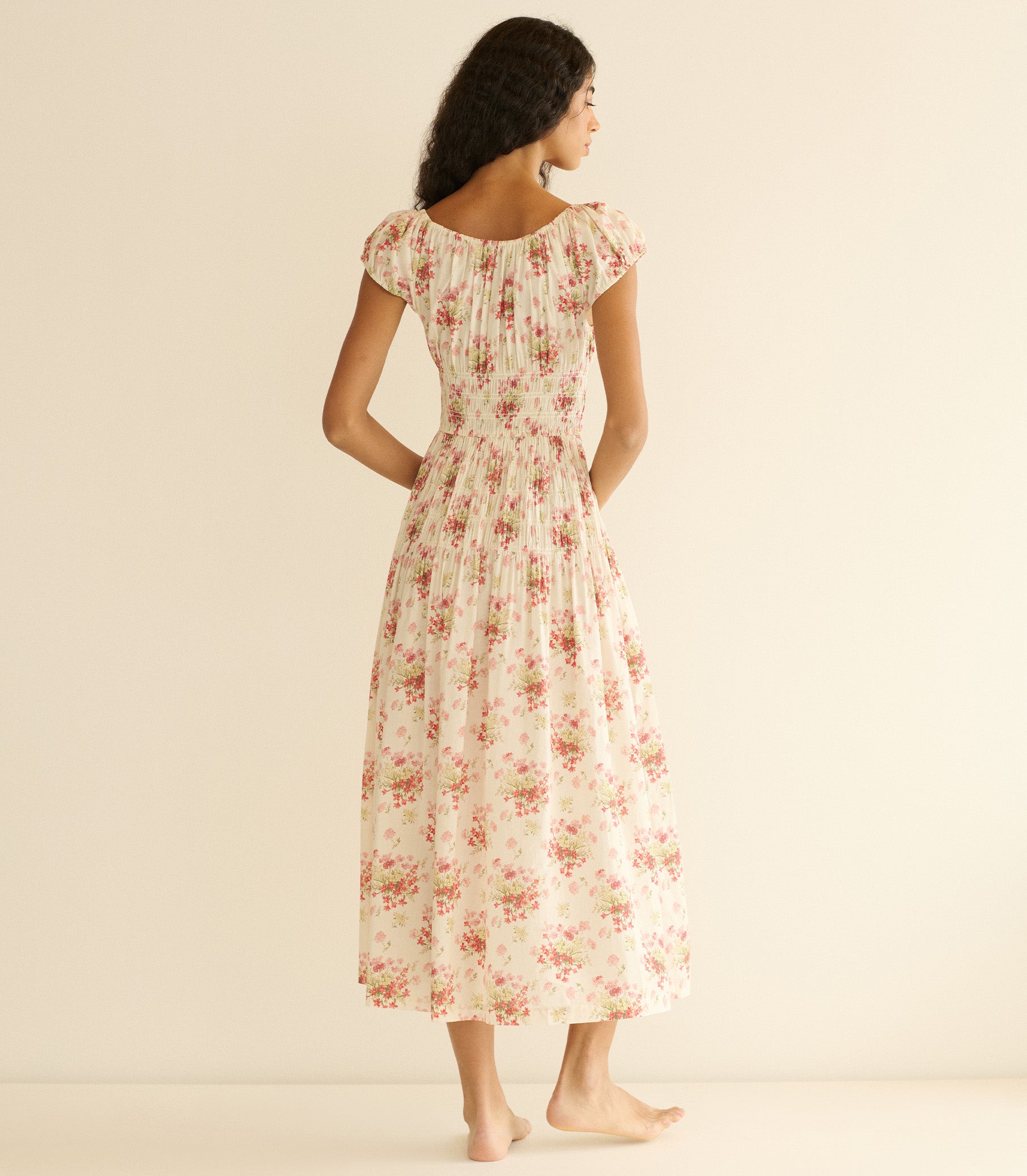 QUINETTE DRESS -- IVORY LANTANA FLORAL view 5
