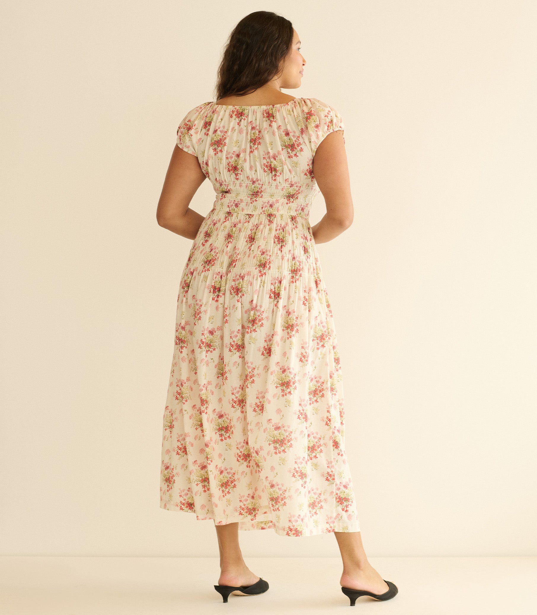 QUINETTE DRESS -- IVORY LANTANA FLORAL view 7
