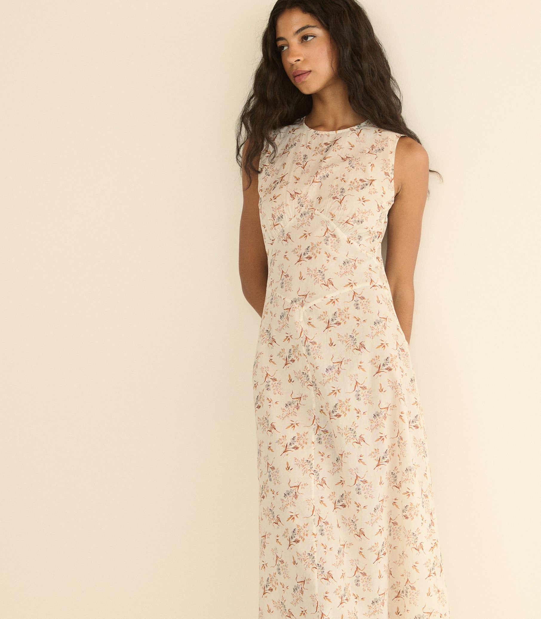RIONA DRESS -- CRÈME WINDSWEPT MEADOW view 3
