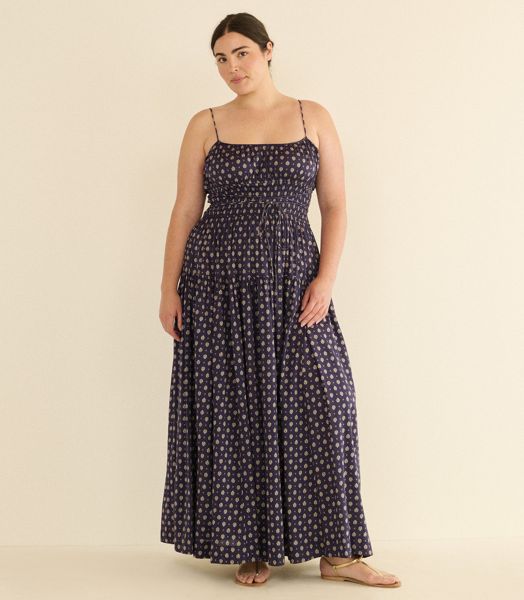 SAFIA DRESS -- NAVY CADIZ FOULARD view 9
