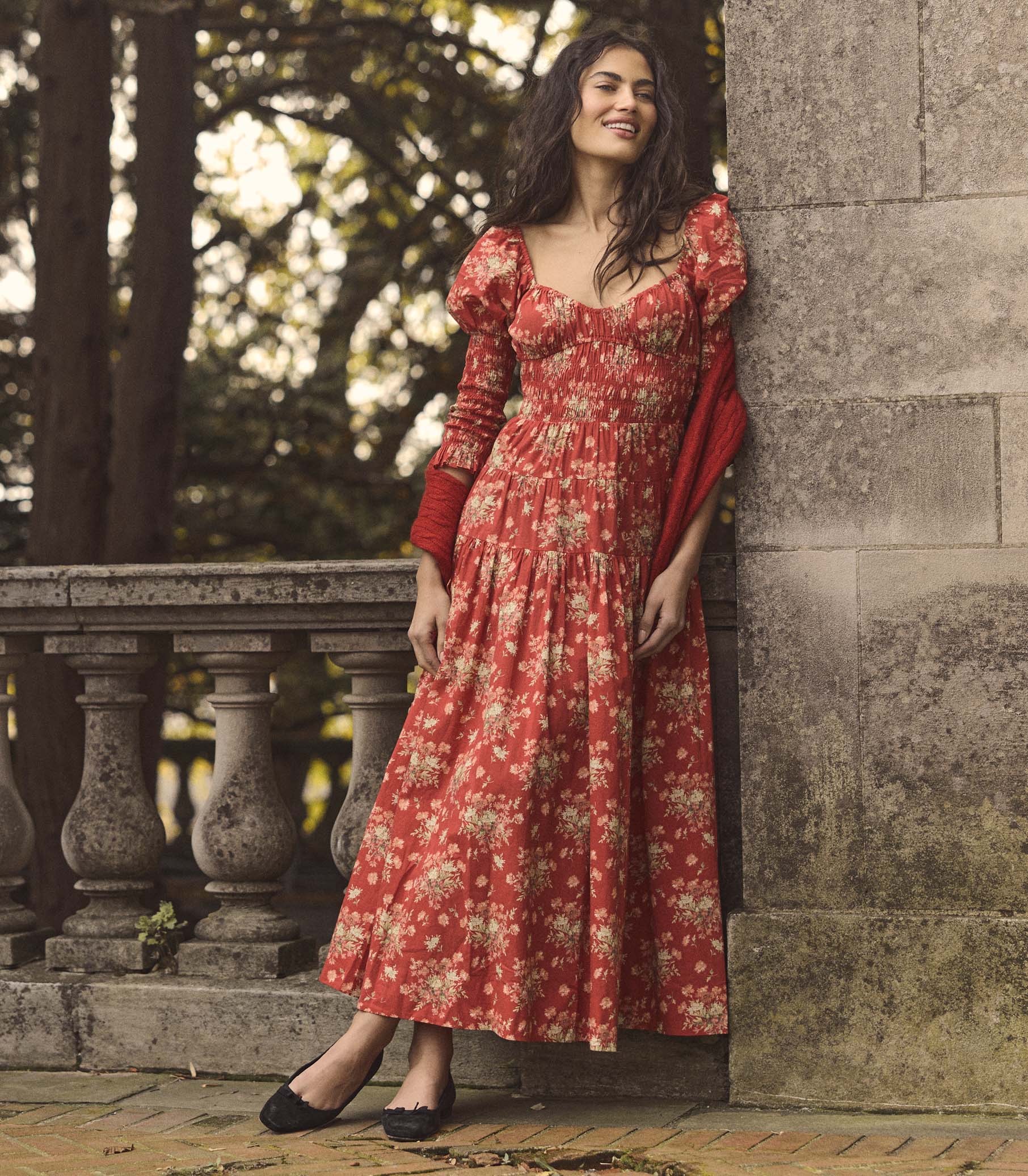 SERAPHINA DRESS -- ROSSO LANTANA FLORAL view 3

