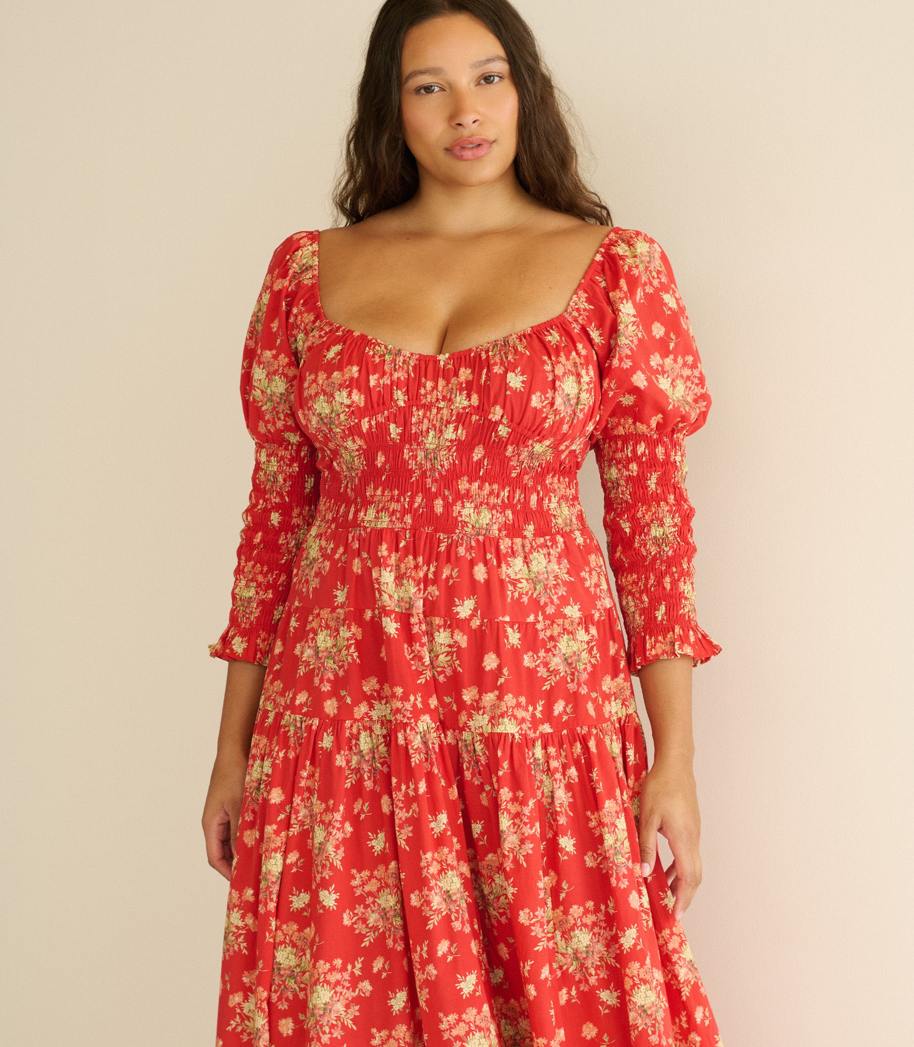 SERAPHINA DRESS -- ROSSO LANTANA FLORAL view 6
