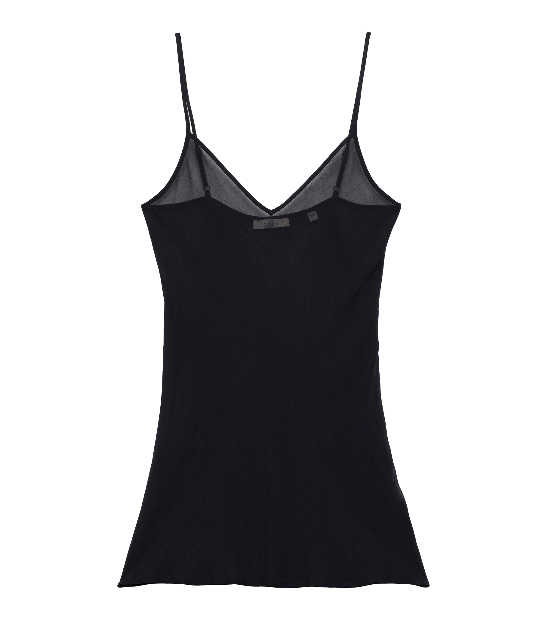 SHORT DEEP V-NECK SLIP -- BLACK view 8
