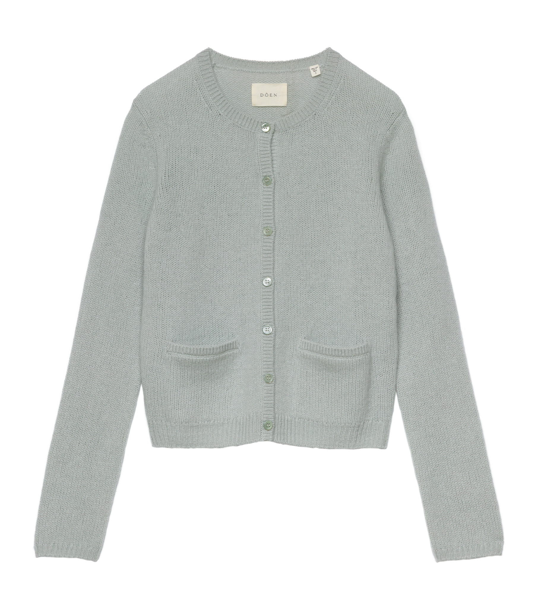 THEA CASHMERE CARDIGAN -- EUCALYPTUS view 6
