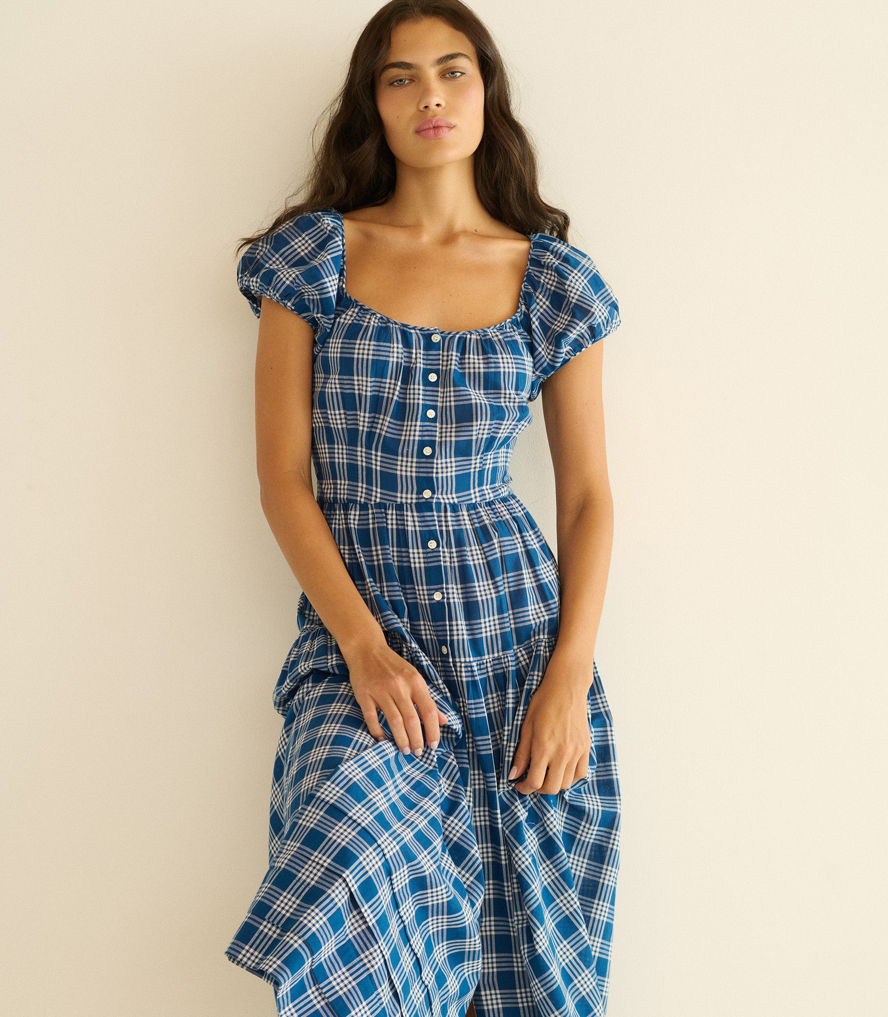 VALENNE DRESS -- DORSET PLAID view 3
