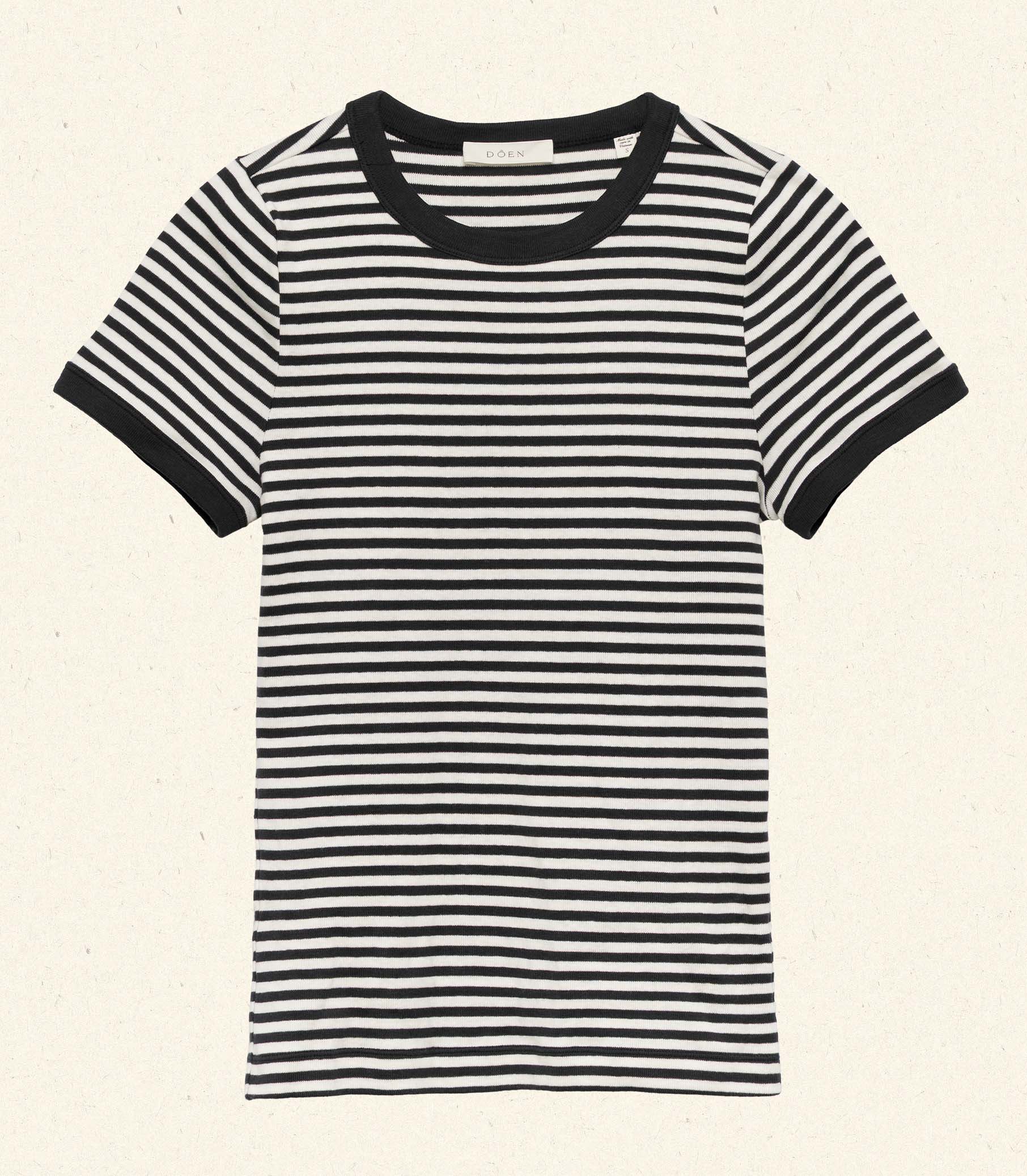 VIVI TEE -- BLACK NANTUCKET STRIPE view 4
