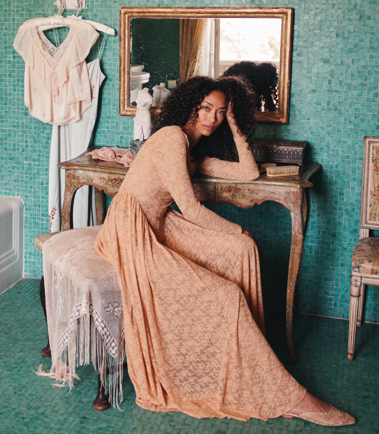 WILHELMINE DRESS -- TOASTED ALMOND