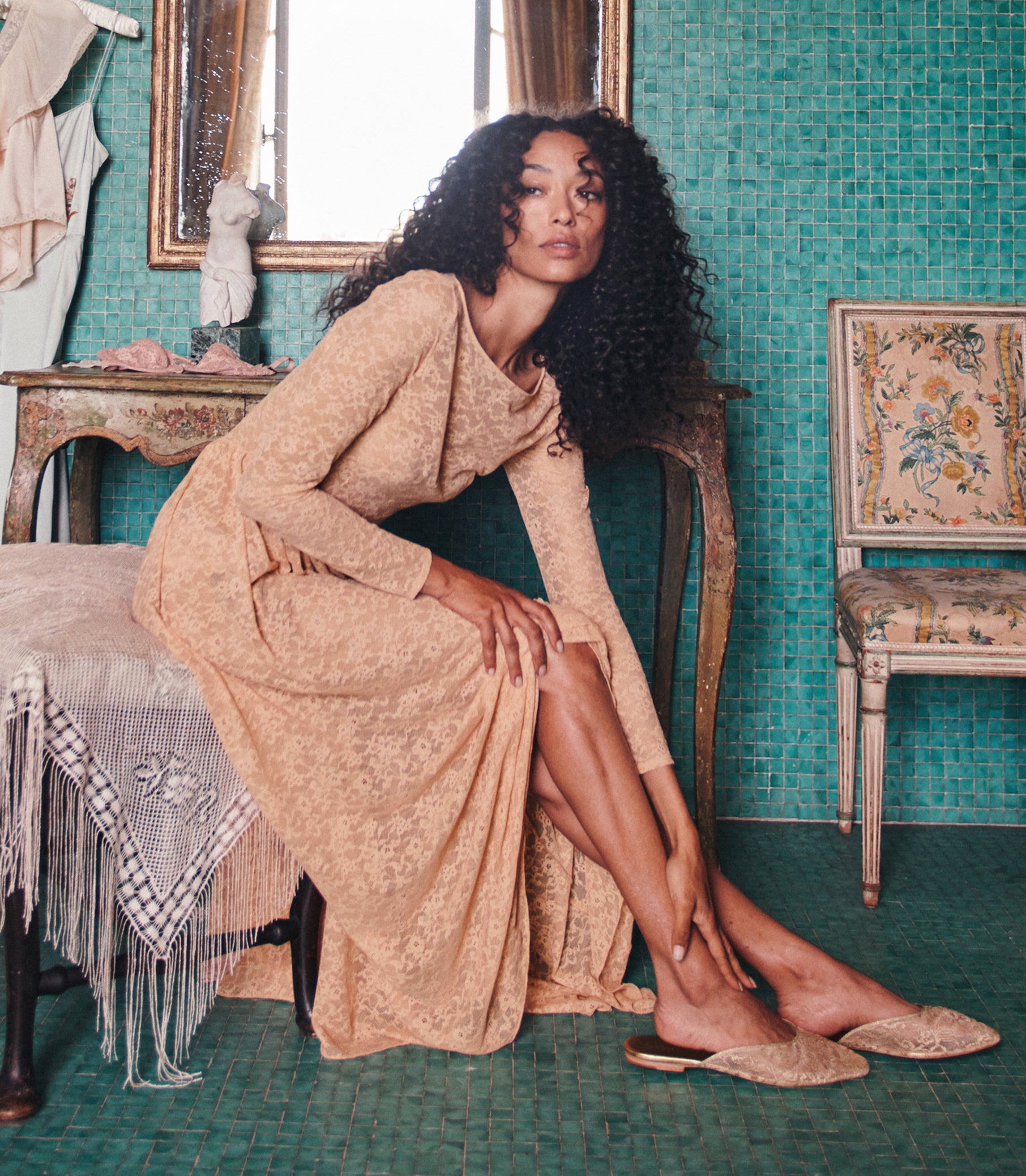 WILHELMINE DRESS -- TOASTED ALMOND view 7

