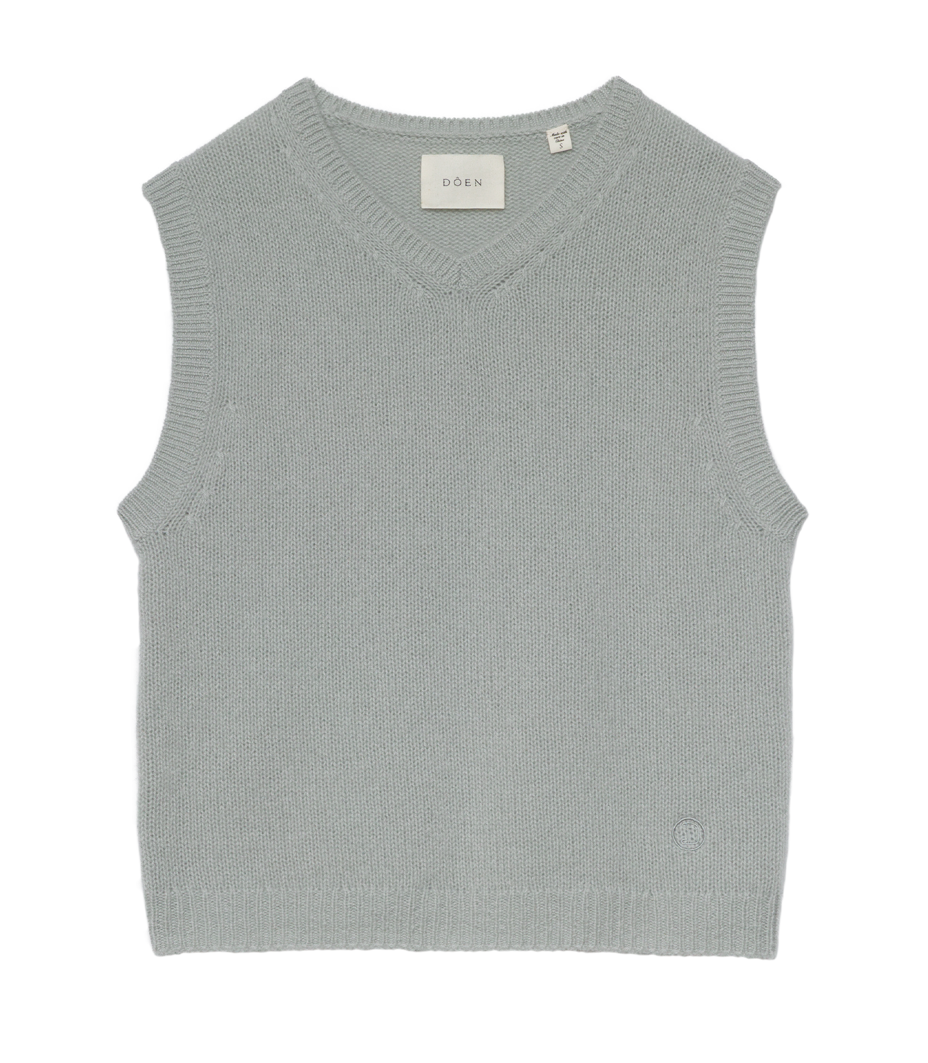 WINSTON CASHMERE VEST -- EUCALYPTUS view 5

