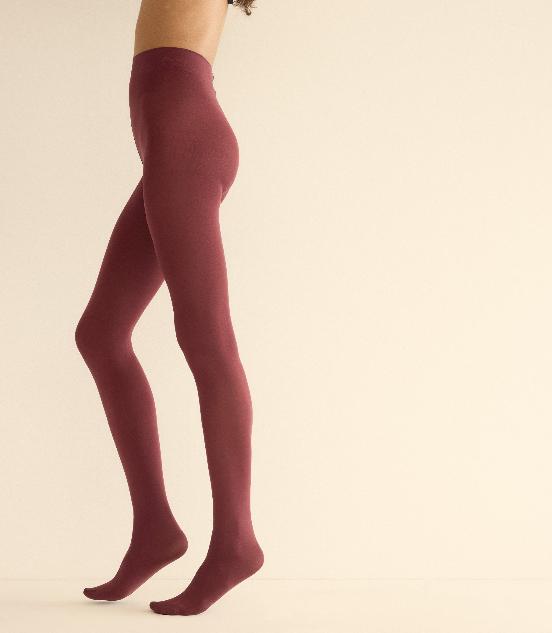 WOLFORD VELVET DE LUXE 66 TIGHTS -- MIDNIGHT RED view 2
