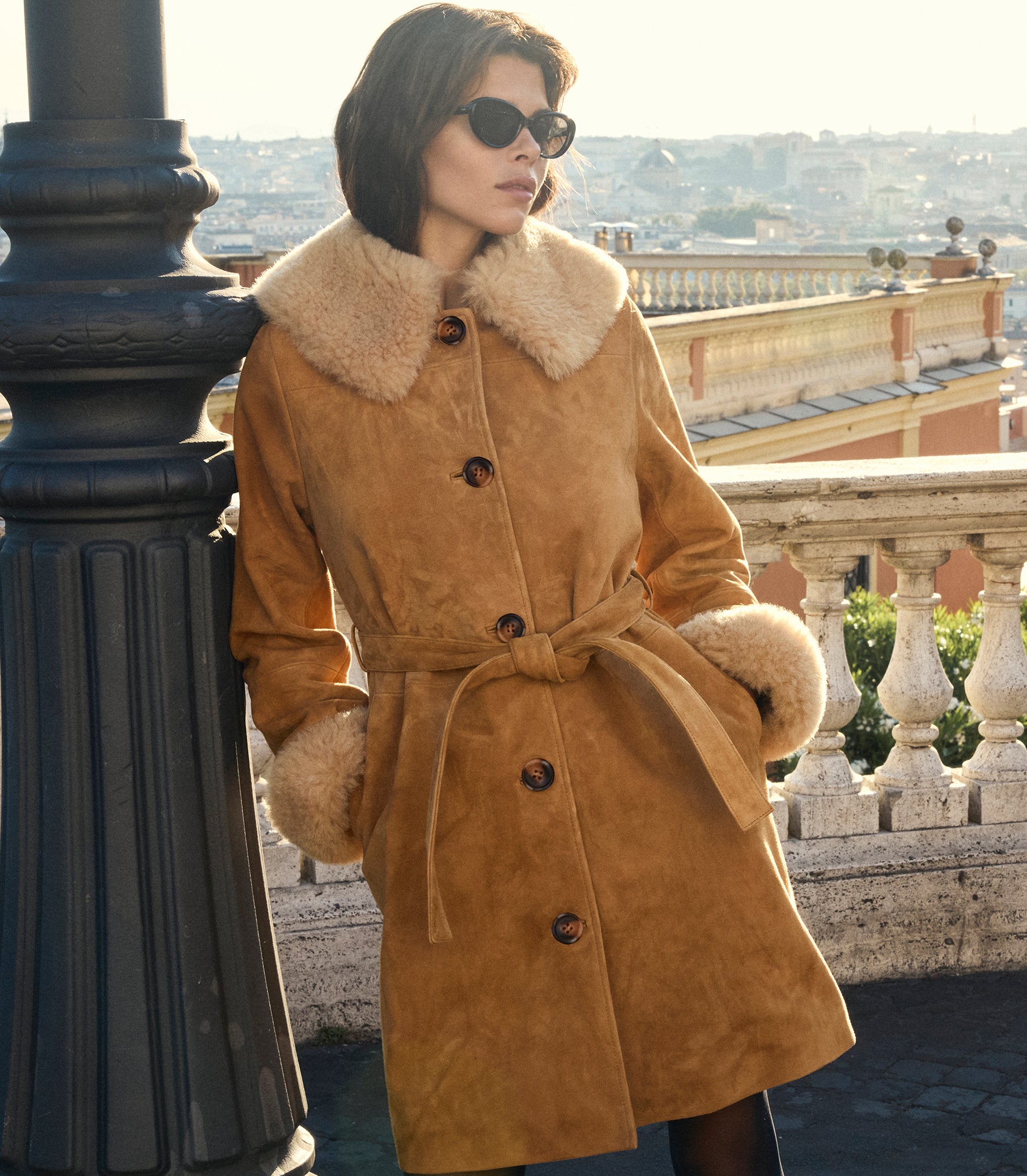 YENZA SUEDE COAT -- WILD CHICORY view 4
