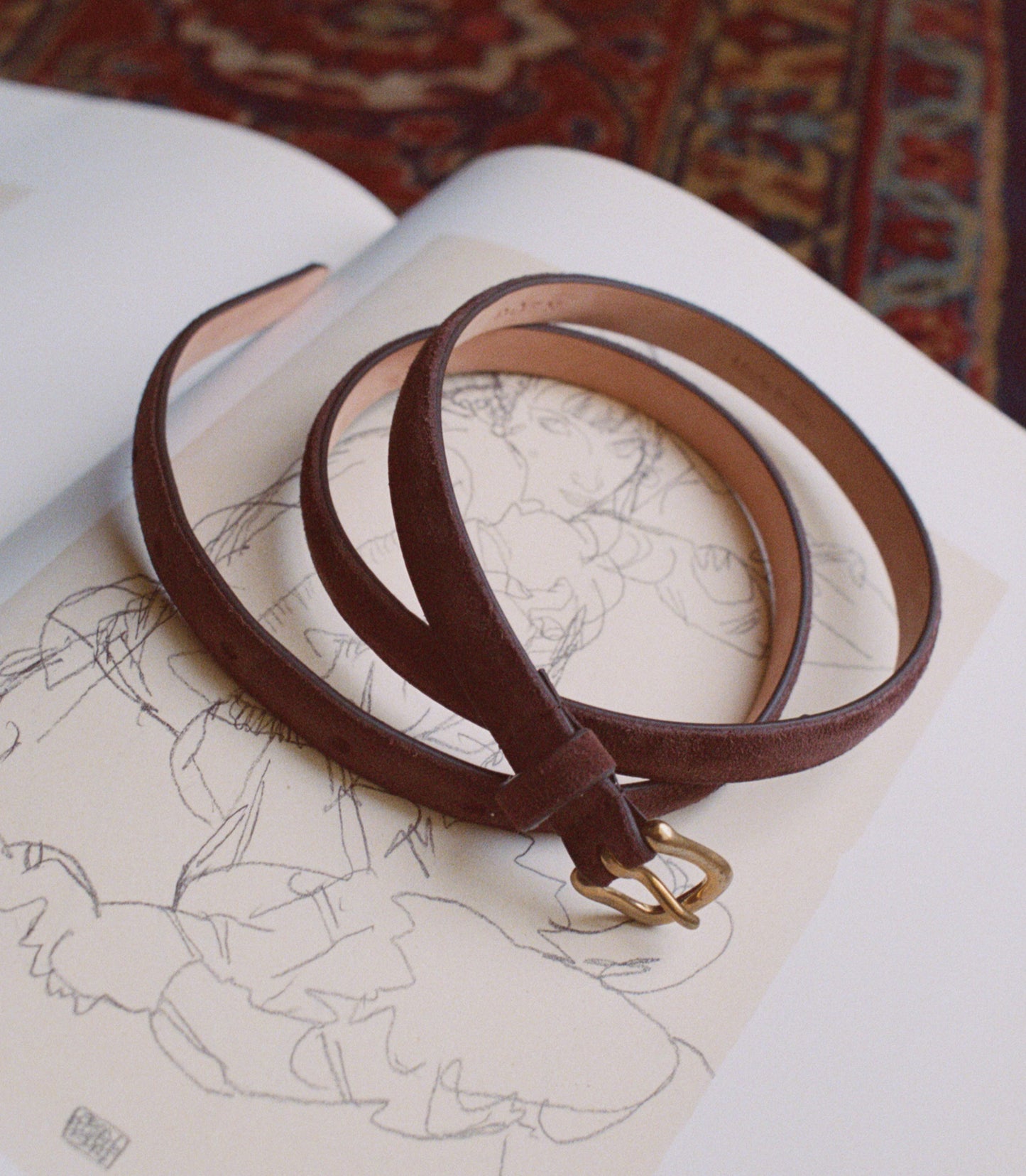 ZAZA BELT -- EQUESTRIAN BROWN SUEDE