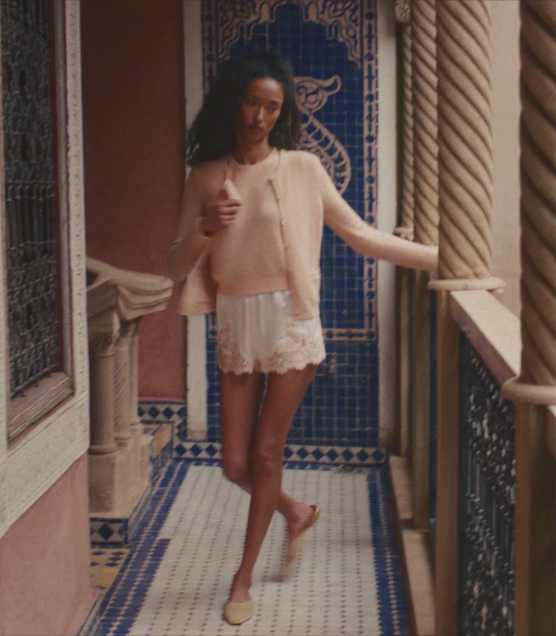 IONA SHORT -- SALT AND PEACH LACE view 5

