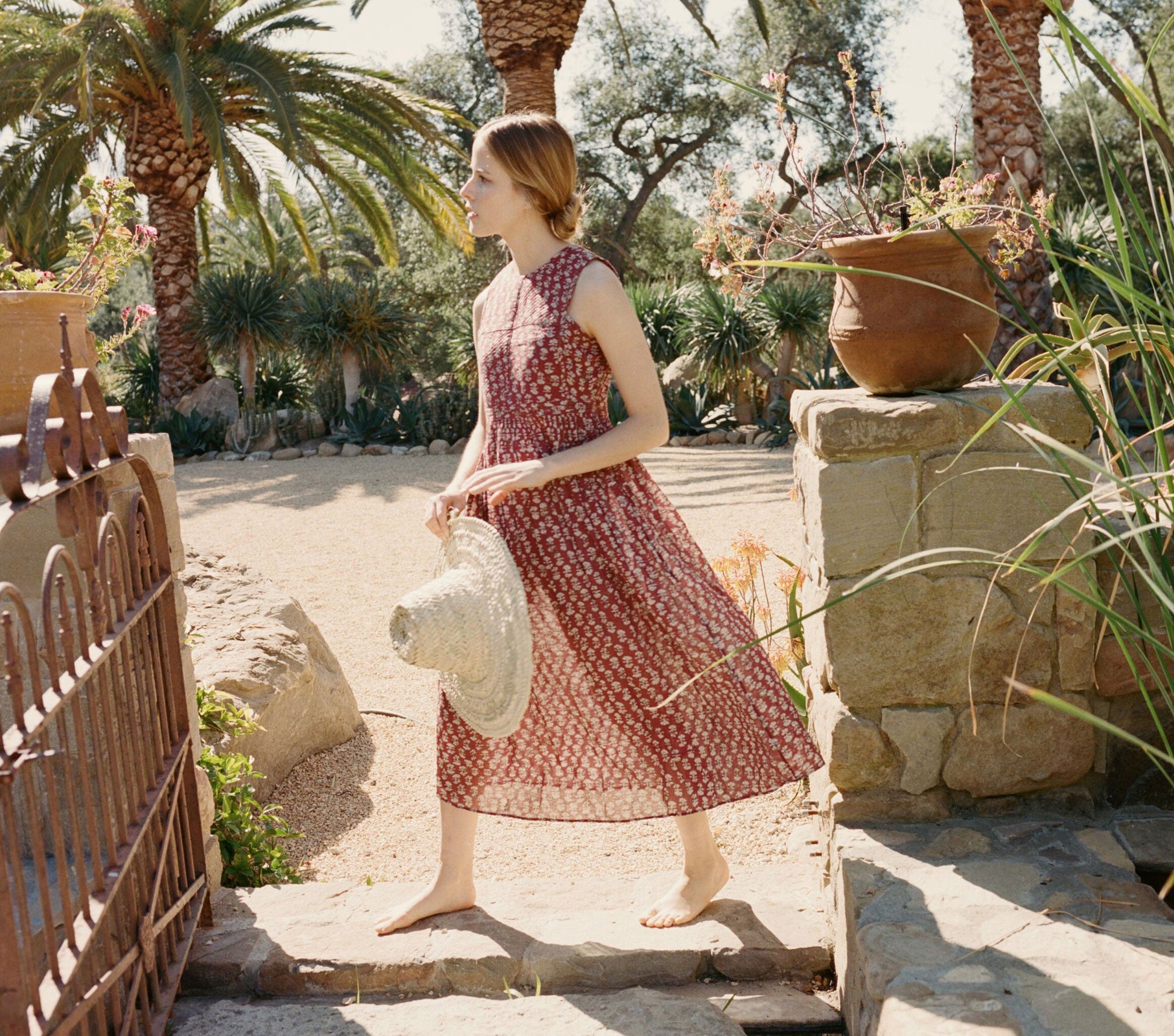 HMD -- TULSI DRESS -- RUST BLOCK PRINT view 6

