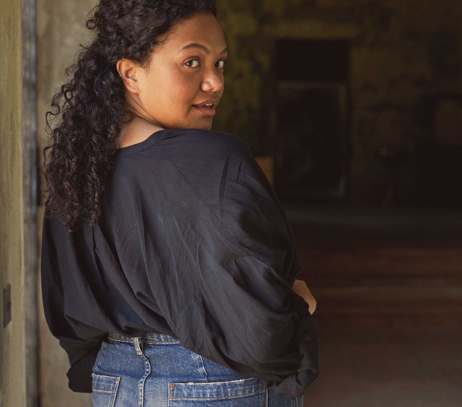 THE JANE BLOUSE -- BLACK view 5
