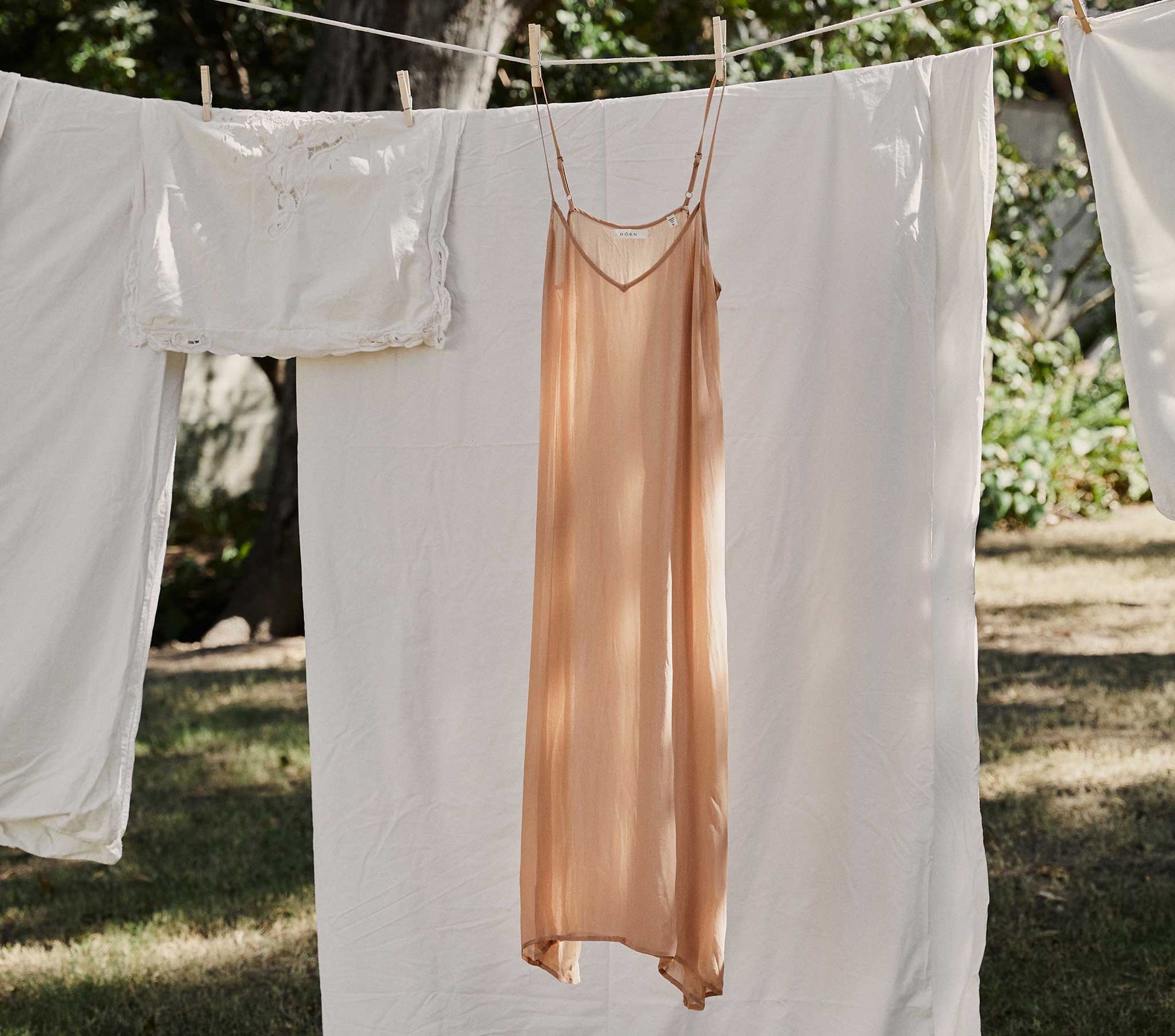 LONG DEEP V-NECK SLIP -- SAND DOLLAR view 1

