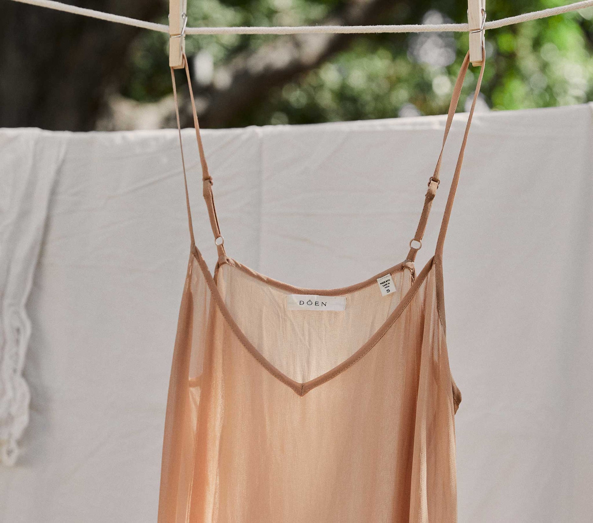 LONG DEEP V-NECK SLIP -- SAND DOLLAR view 2

