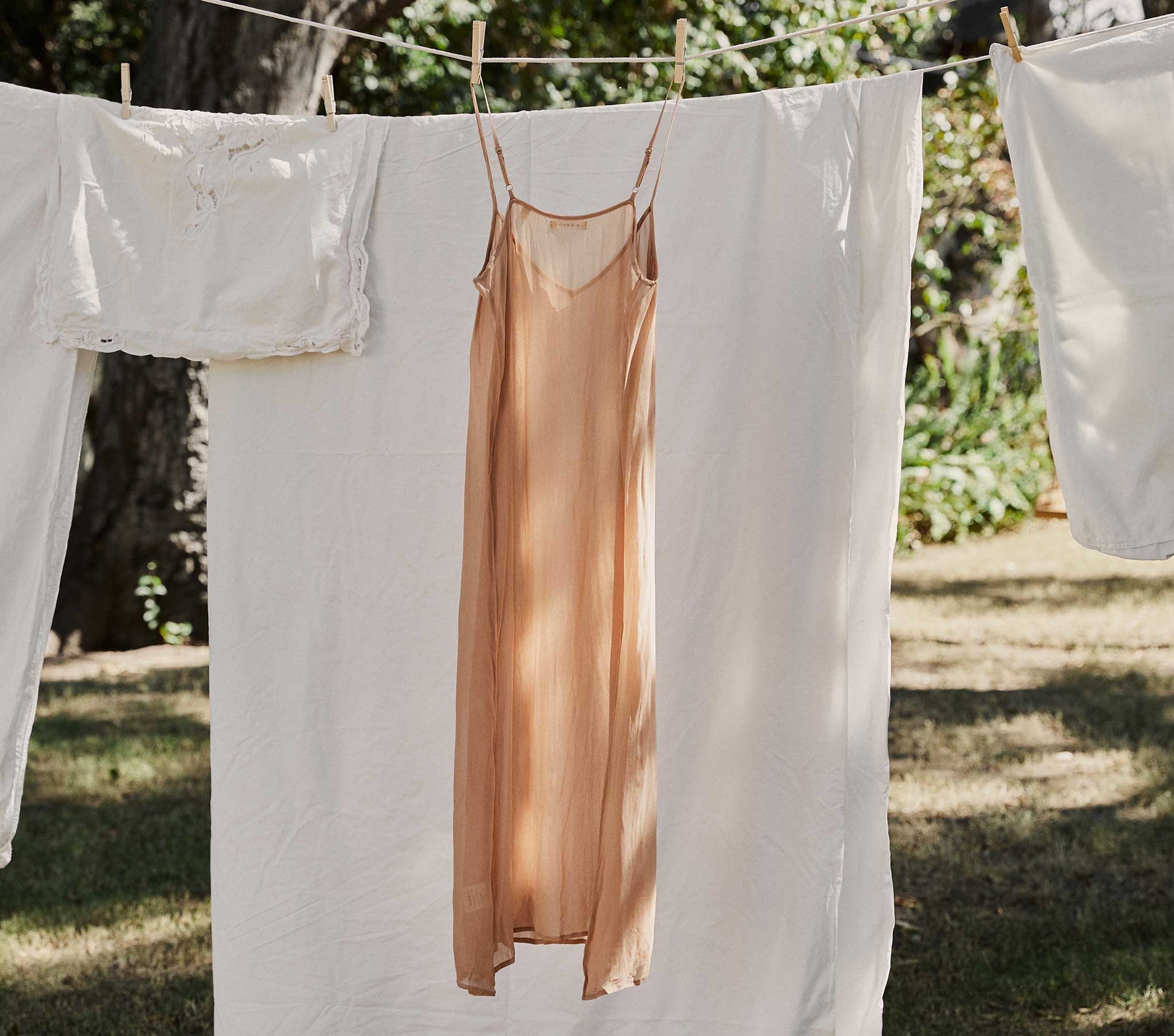 LONG DEEP V-NECK SLIP -- SAND DOLLAR view 3
