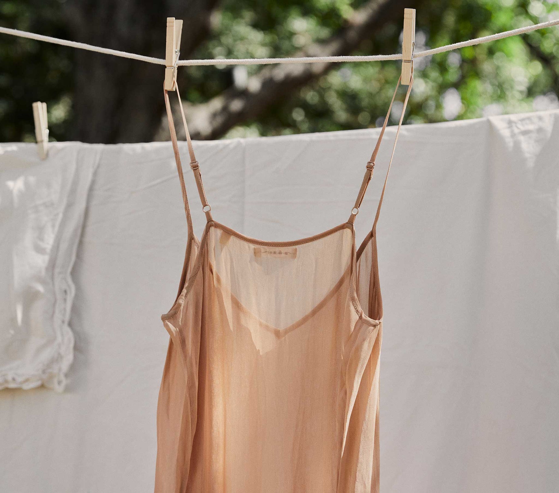 LONG DEEP V-NECK SLIP -- SAND DOLLAR view 4
