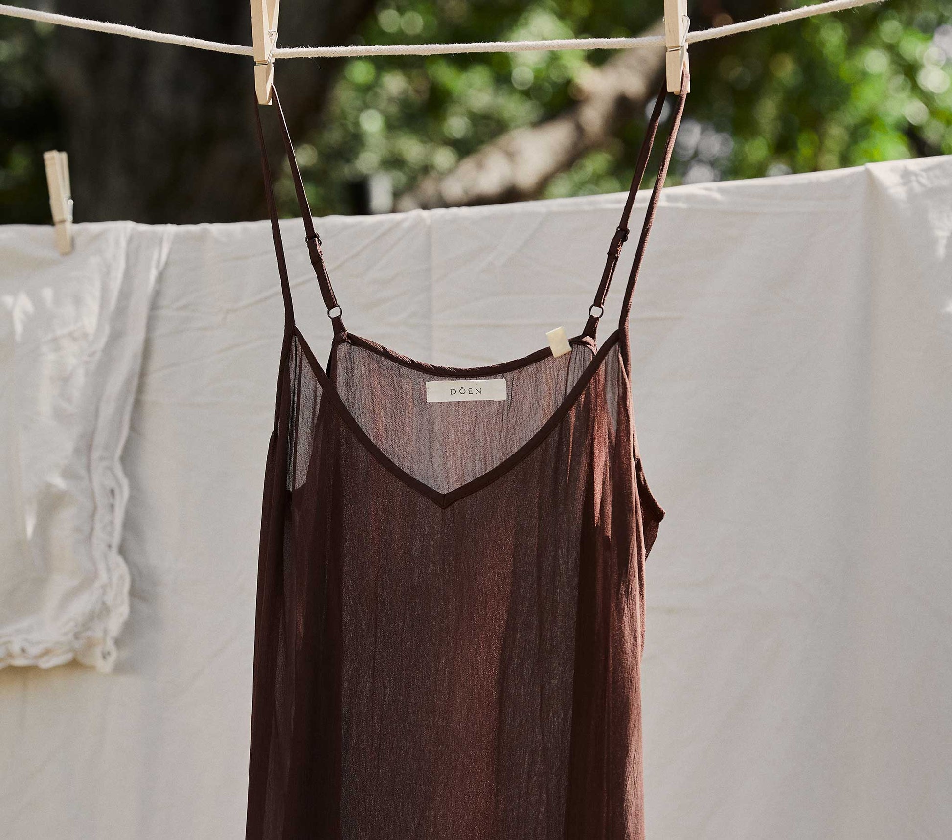 SHORT DEEP V-NECK SLIP -- UMBER view 2
