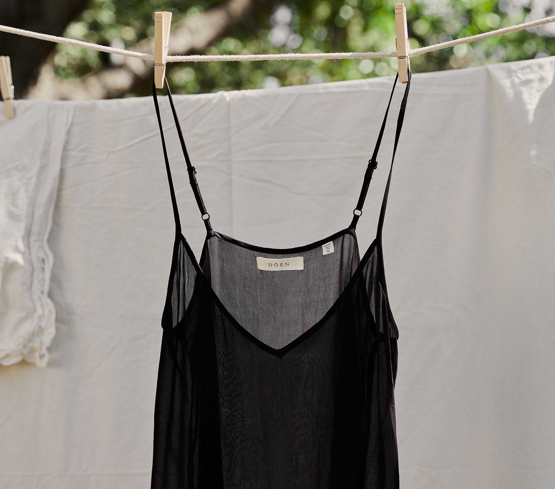 SHORT DEEP V-NECK SLIP -- BLACK view 2
