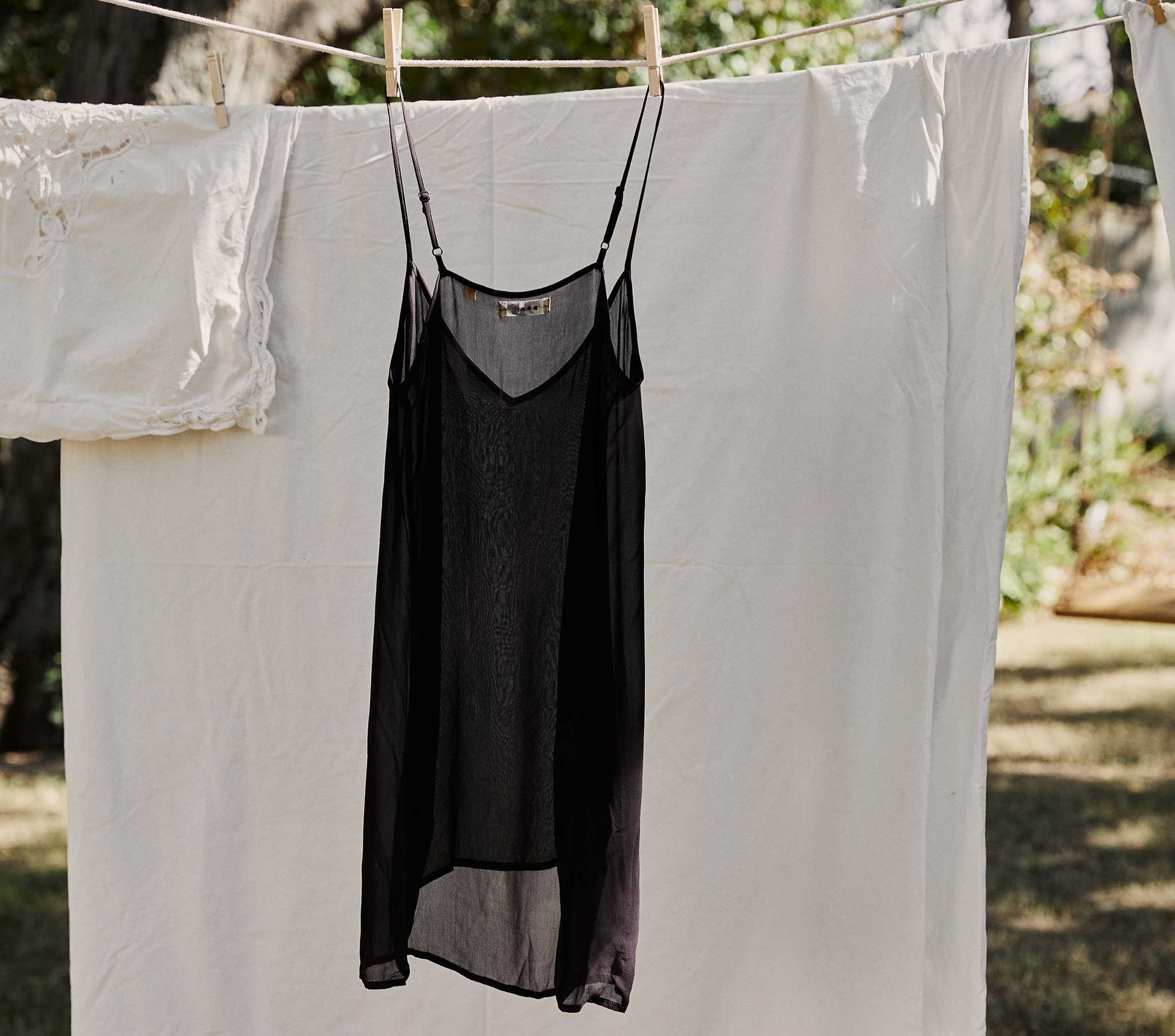 SHORT DEEP V-NECK SLIP -- BLACK view 4
