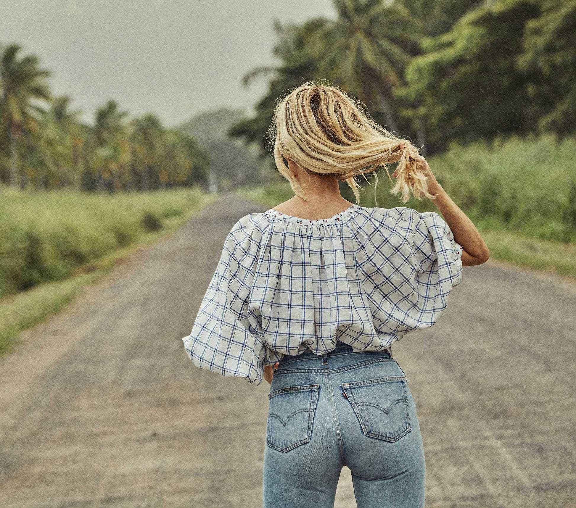 HMD -- JEANNE TOP -- BLUE ATTICUS PLAID view 7
