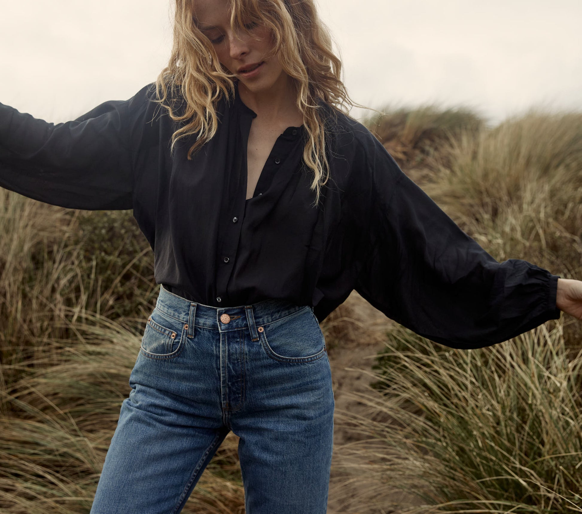 THE JANE BLOUSE -- BLACK view 1
