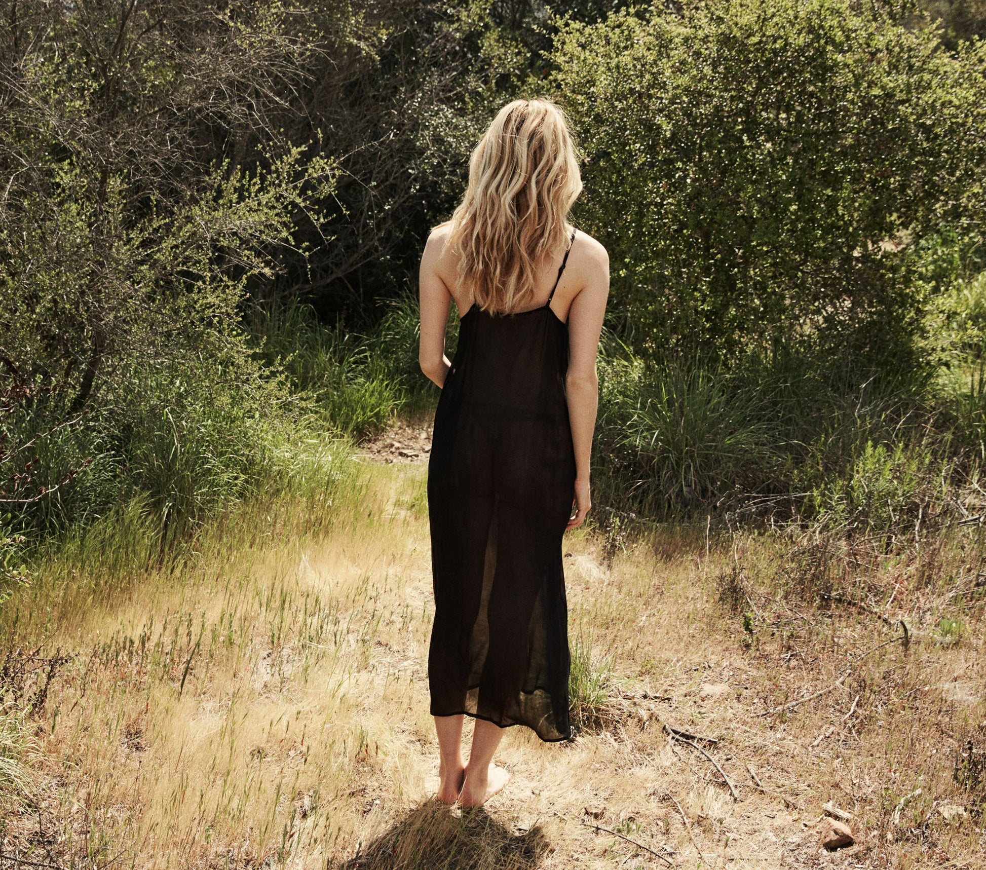 LONG DEEP V-NECK SLIP -- BLACK view 9
